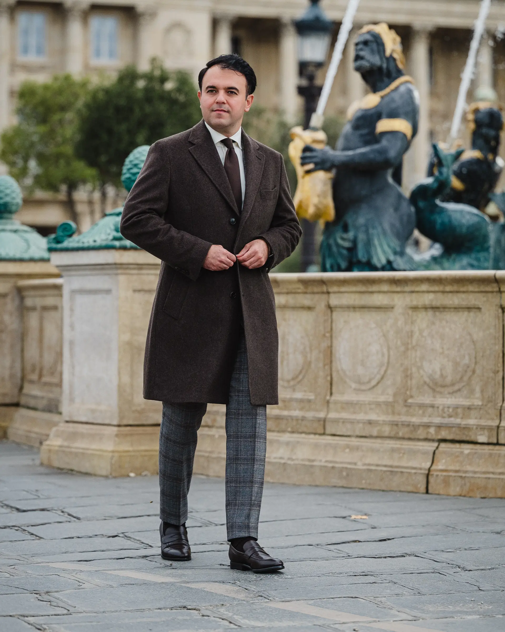 Bruine overcoat winter herfst van Ettemadis