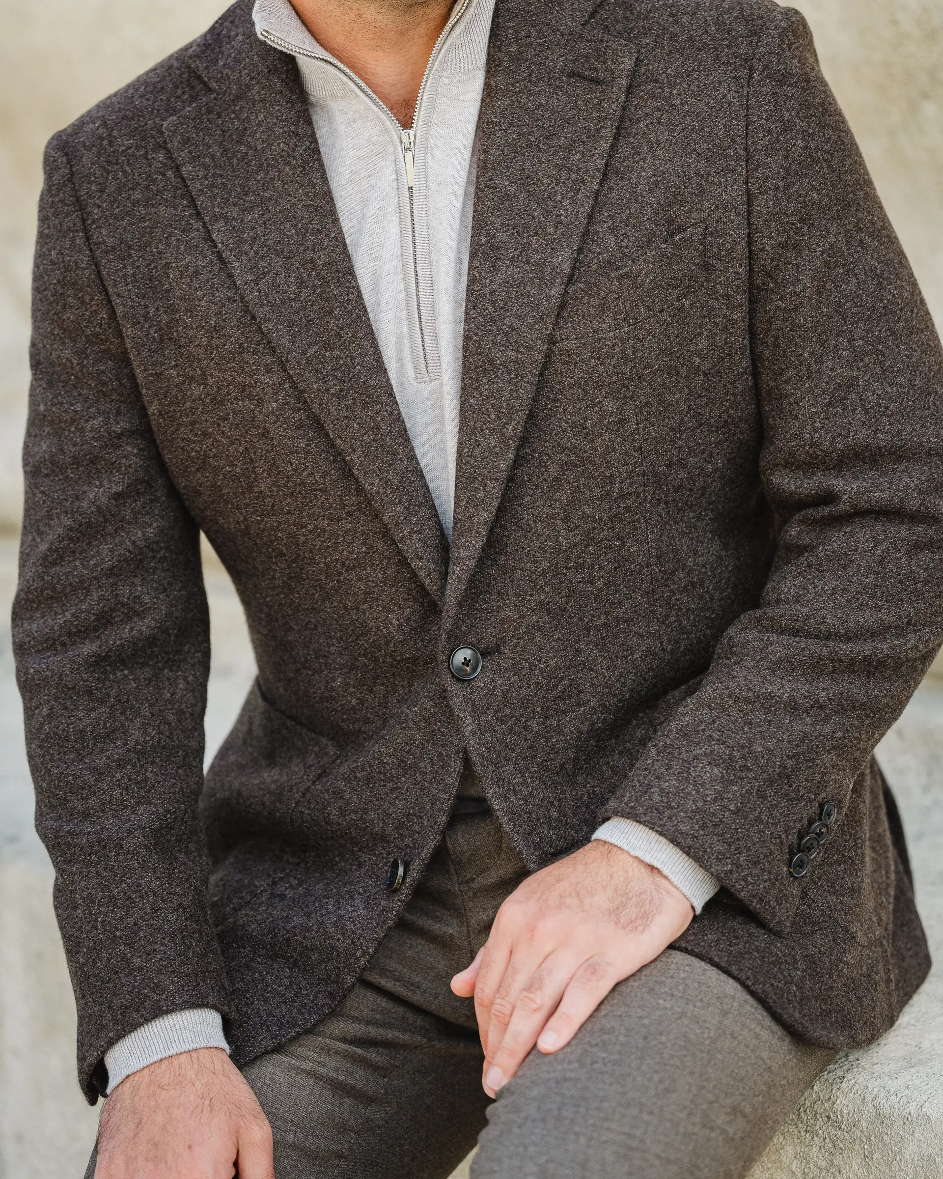 Bruine colbert op maat - details van Ettemadis