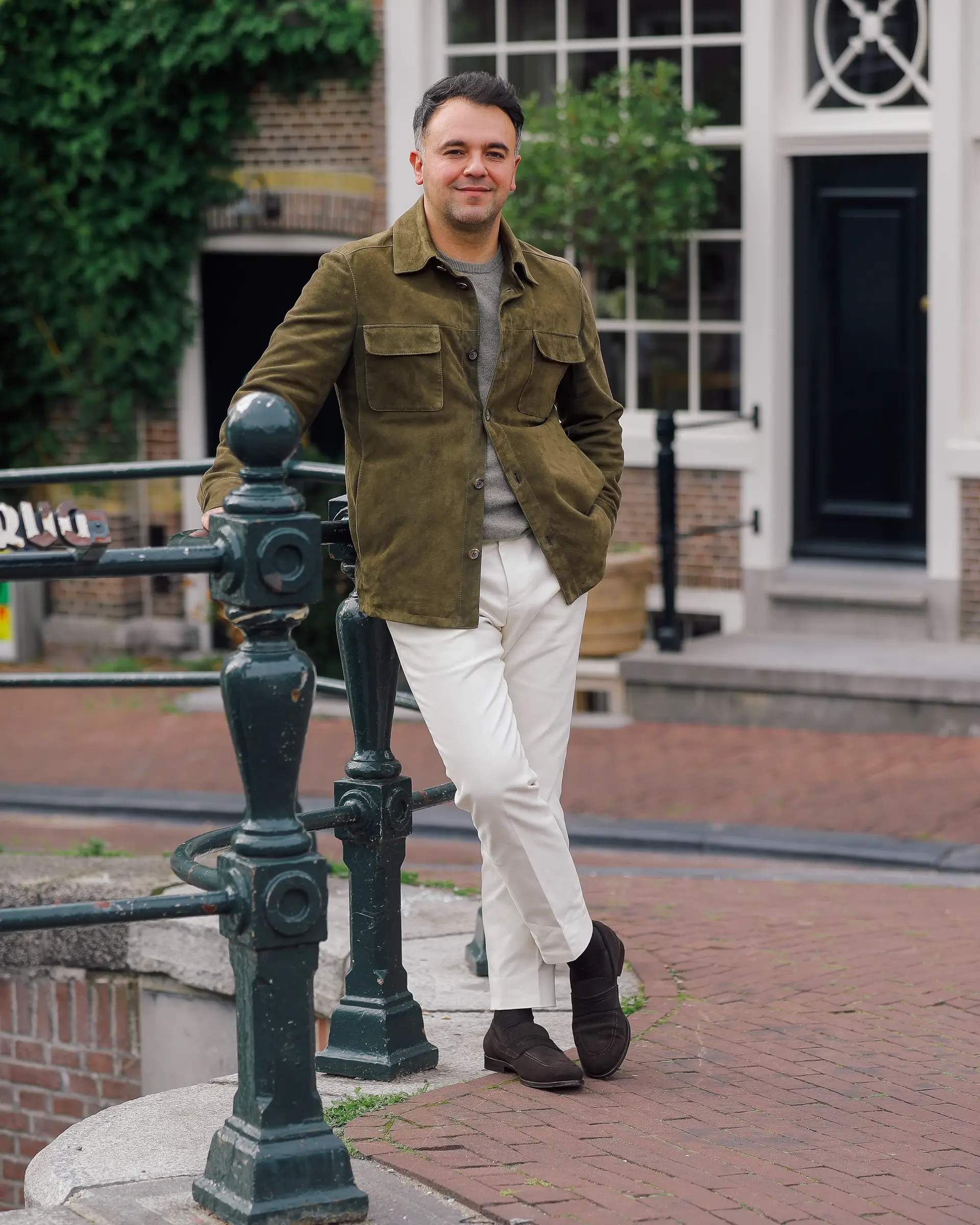 Groen suede jacket op maat door Ettemadis