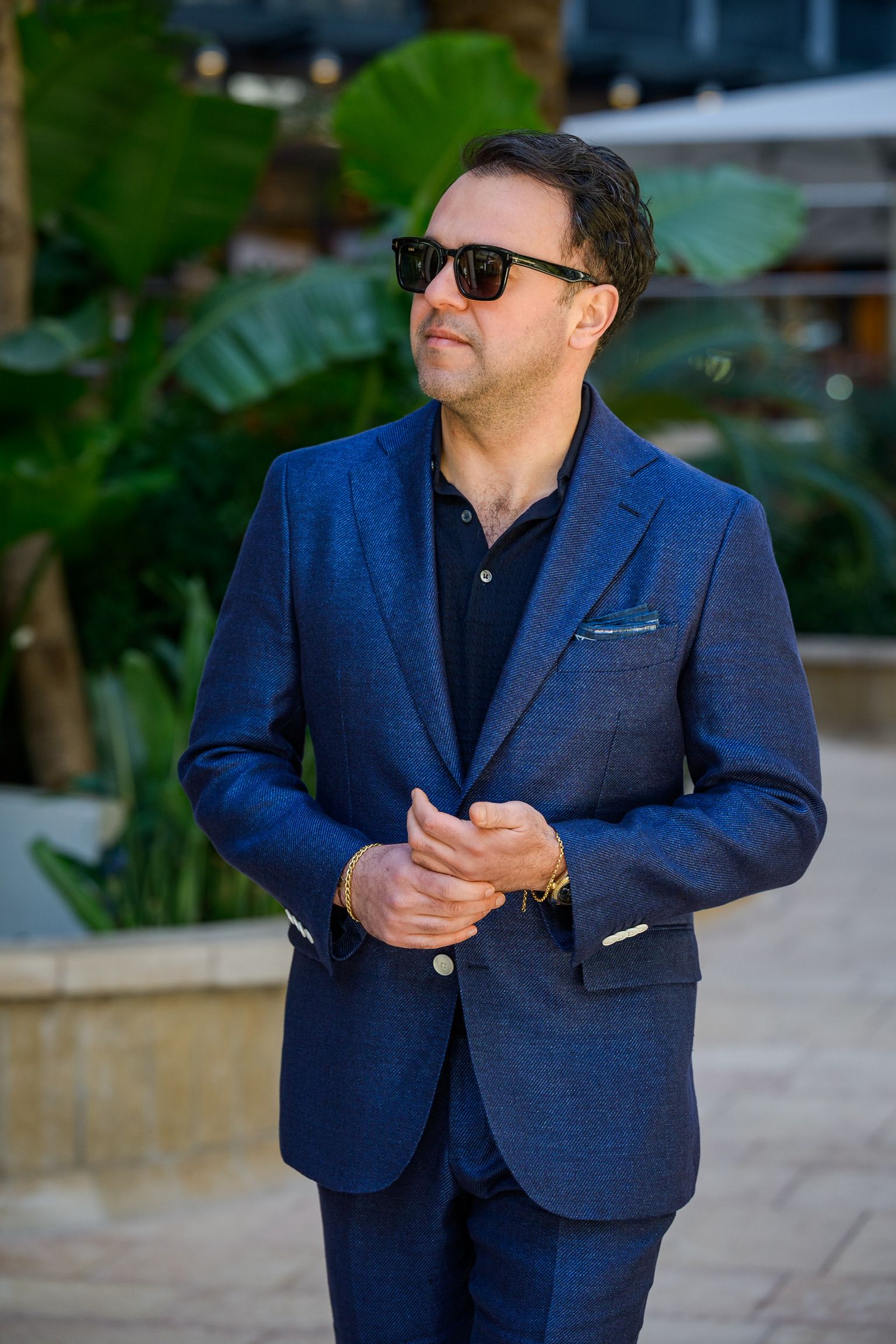 blauw Ettemadis maatpak in Monaco Monte Carlo