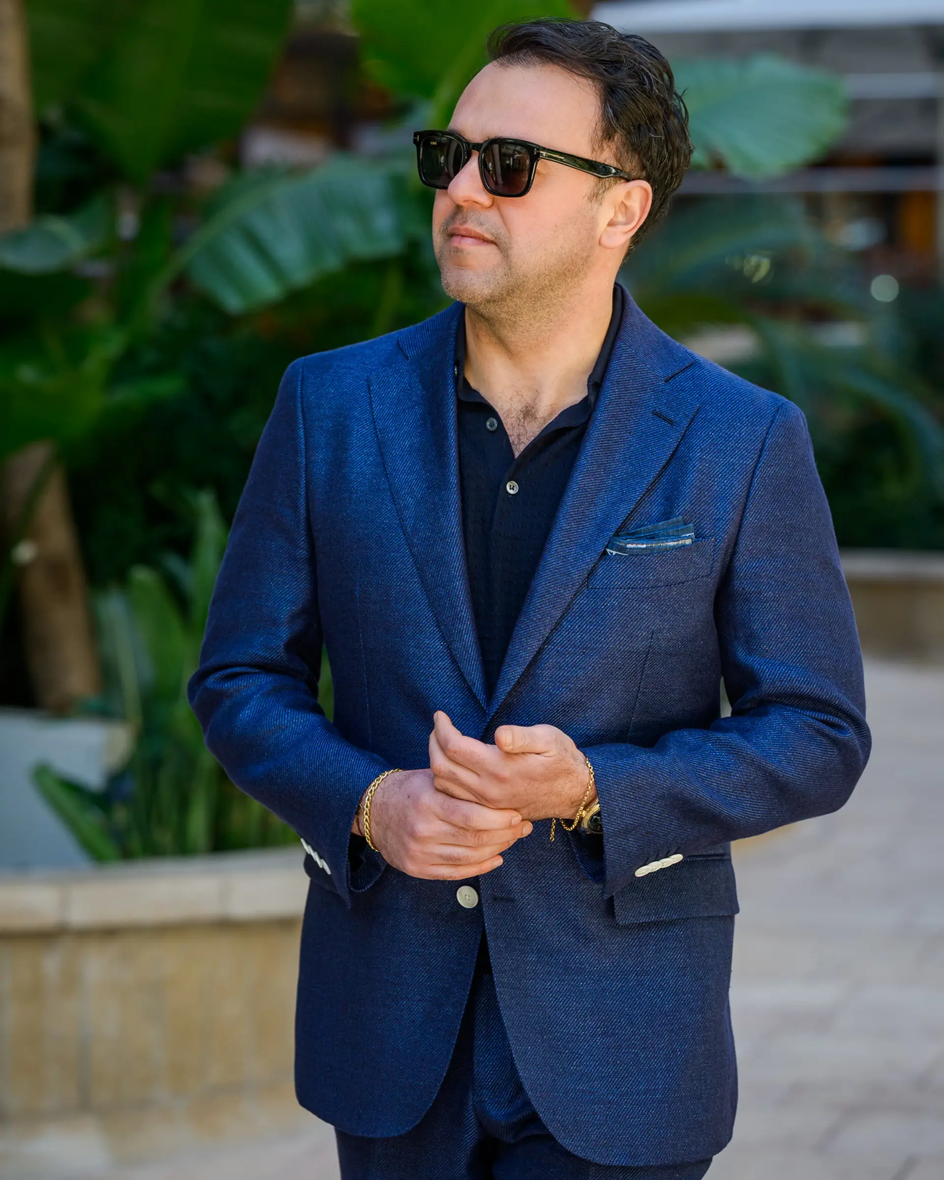 blauw Ettemadis maatpak in Monaco Monte Carlo