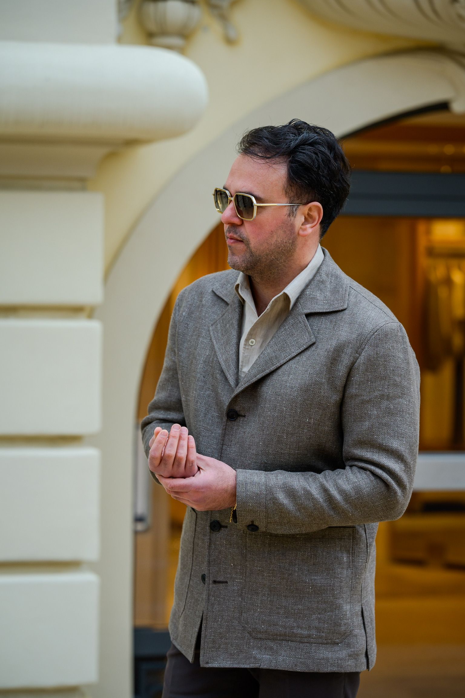 Linnen shirt jacket van Amir Ettemadis