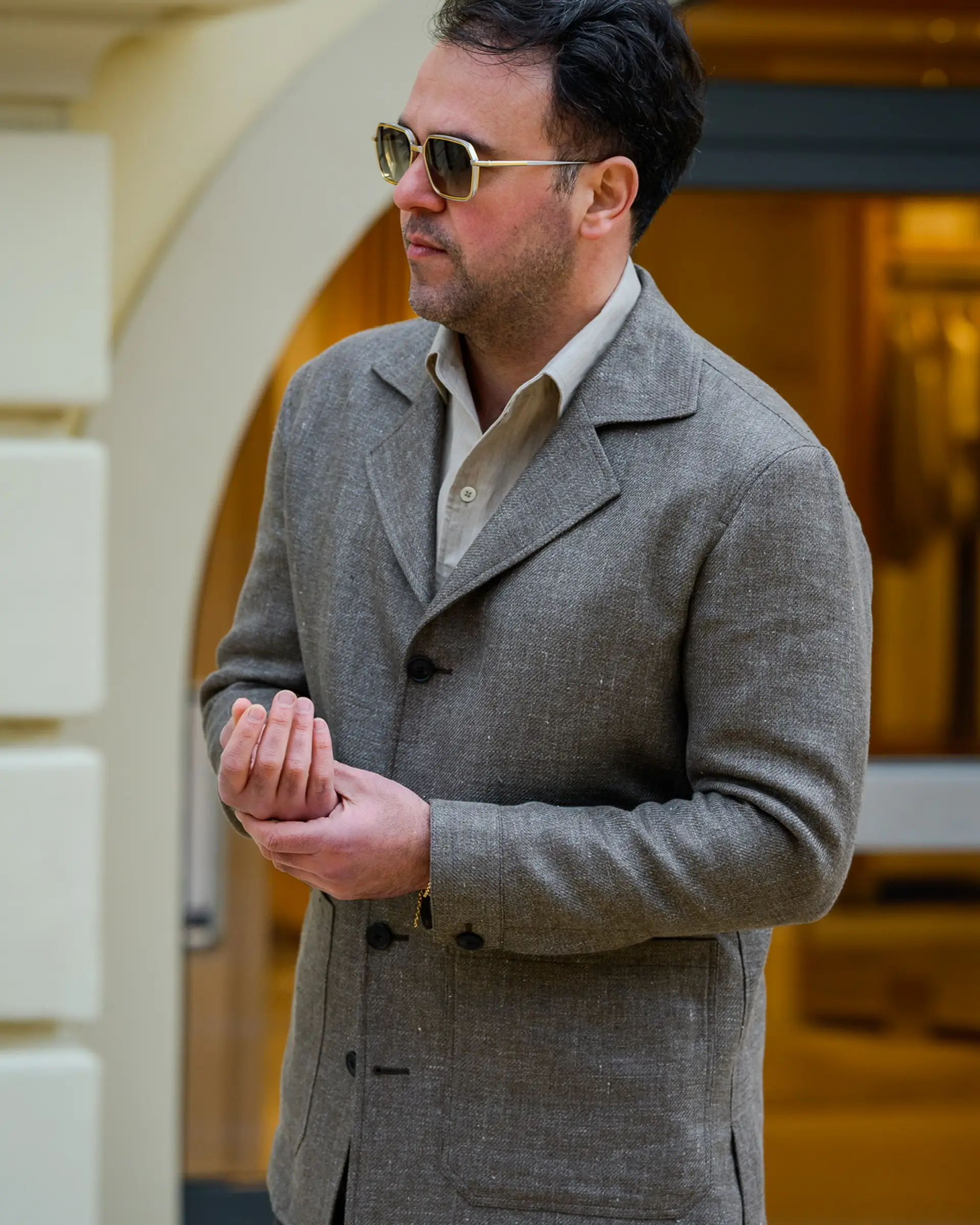 Linnen shirt jacket van Amir Ettemadis