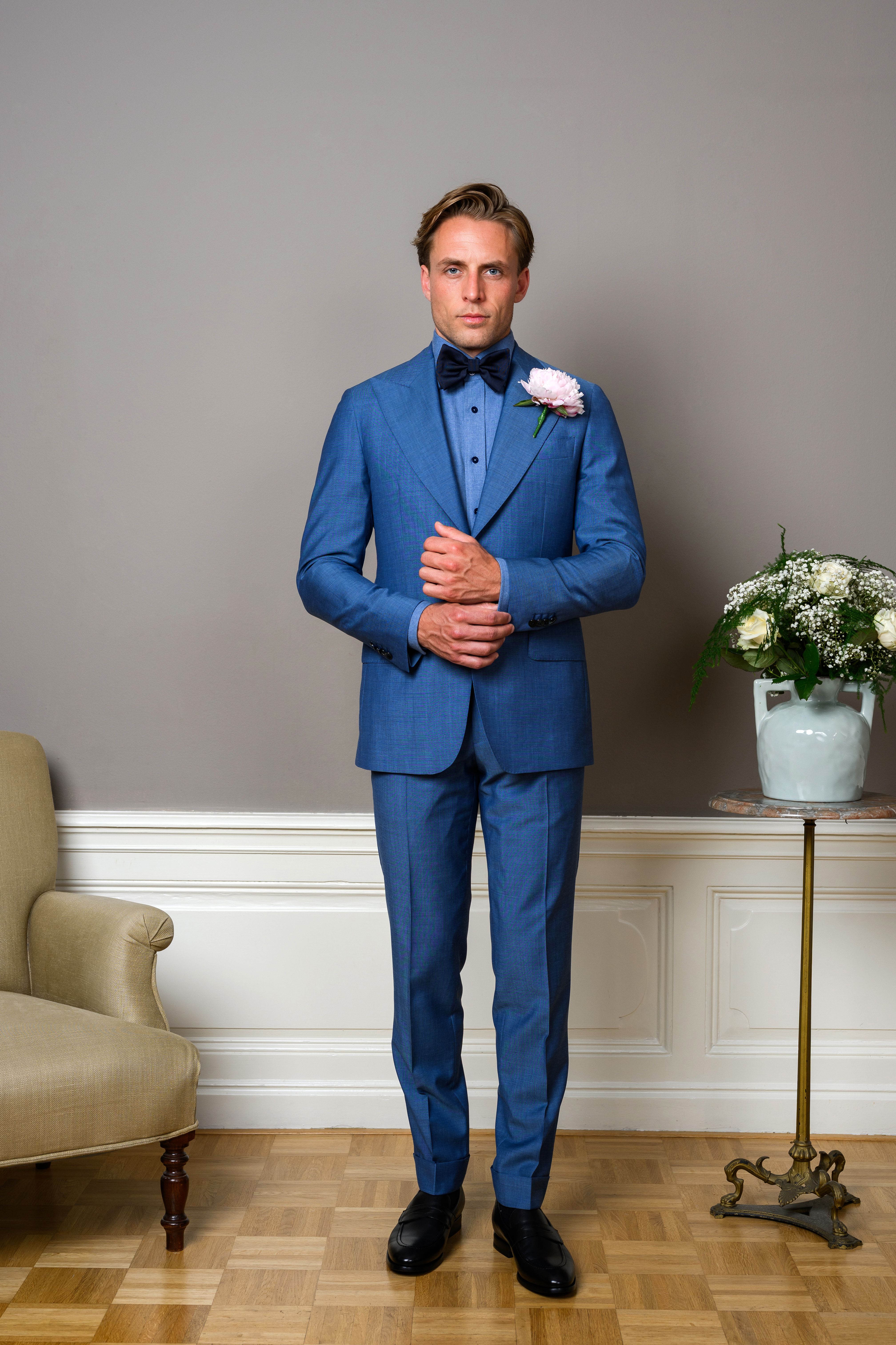 Azure blauw trouwpak van Ettemadis