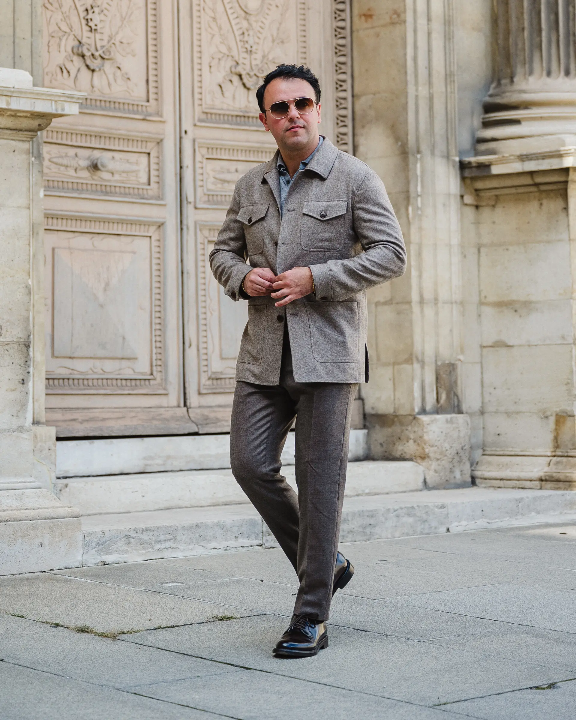 Shirt jacket maatkleding van Ettemadis in Den Haag, collectie herfst winter 2025