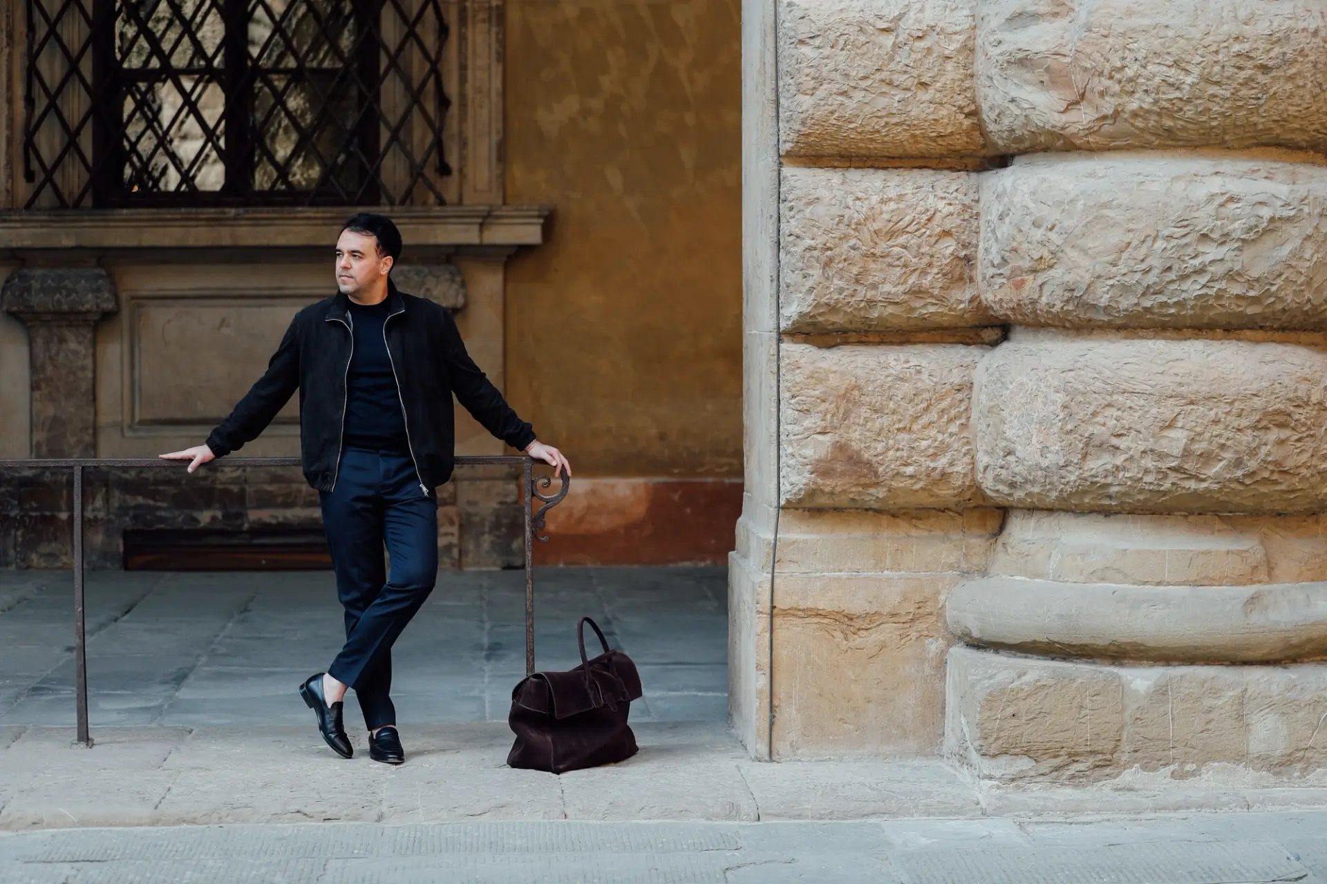 Zwarte bomber suede leer van Ettemadis