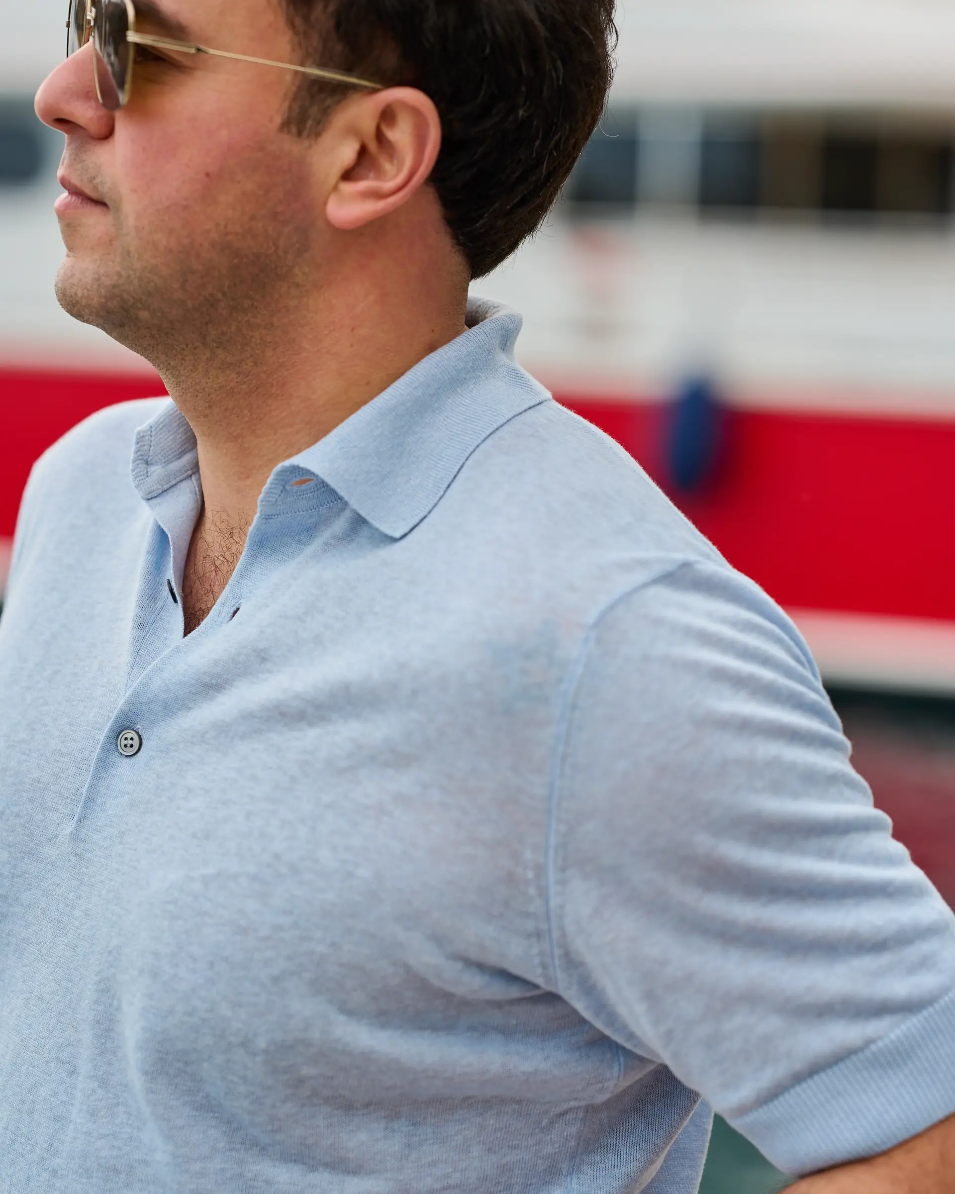 Polo shirt blauw van Ettemadis in Monaco