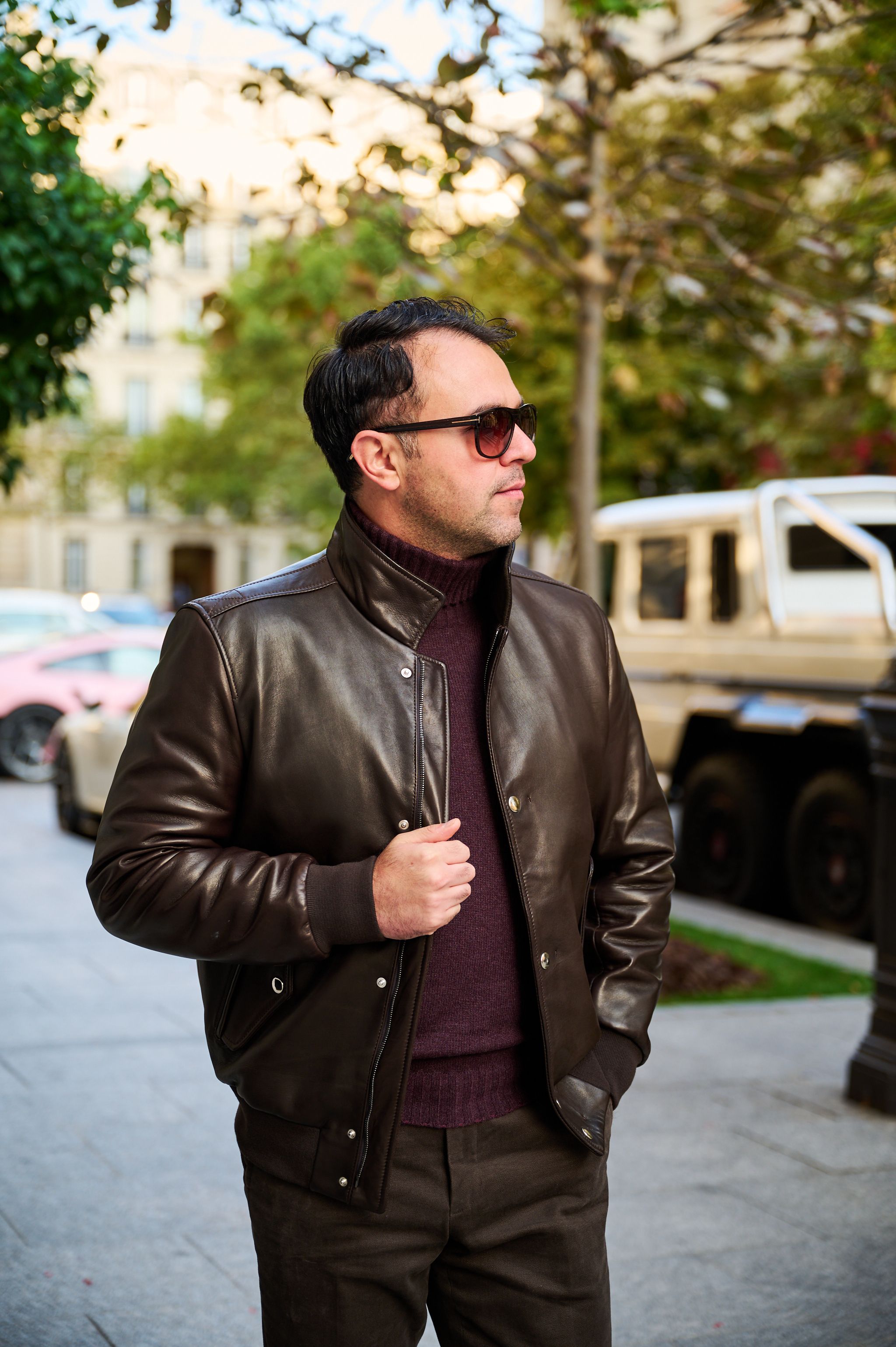 Bomber van Ettemadis nappa leer