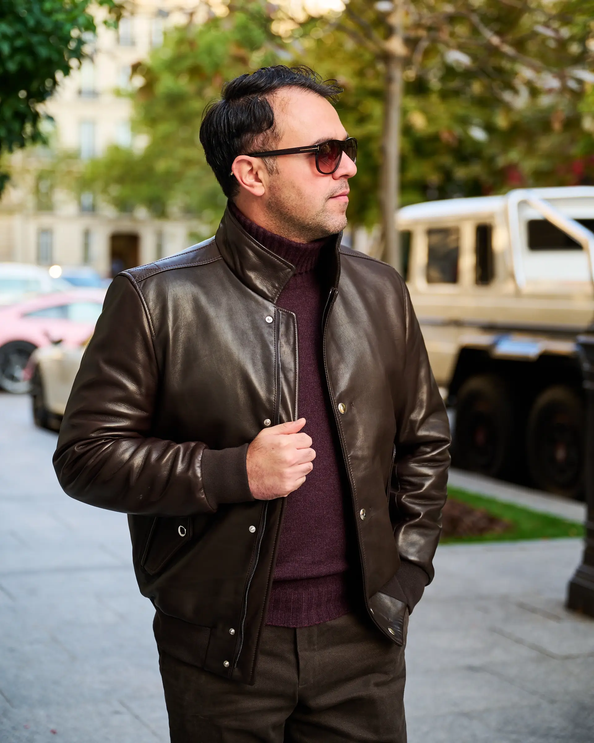 Bomber van Ettemadis nappa leer