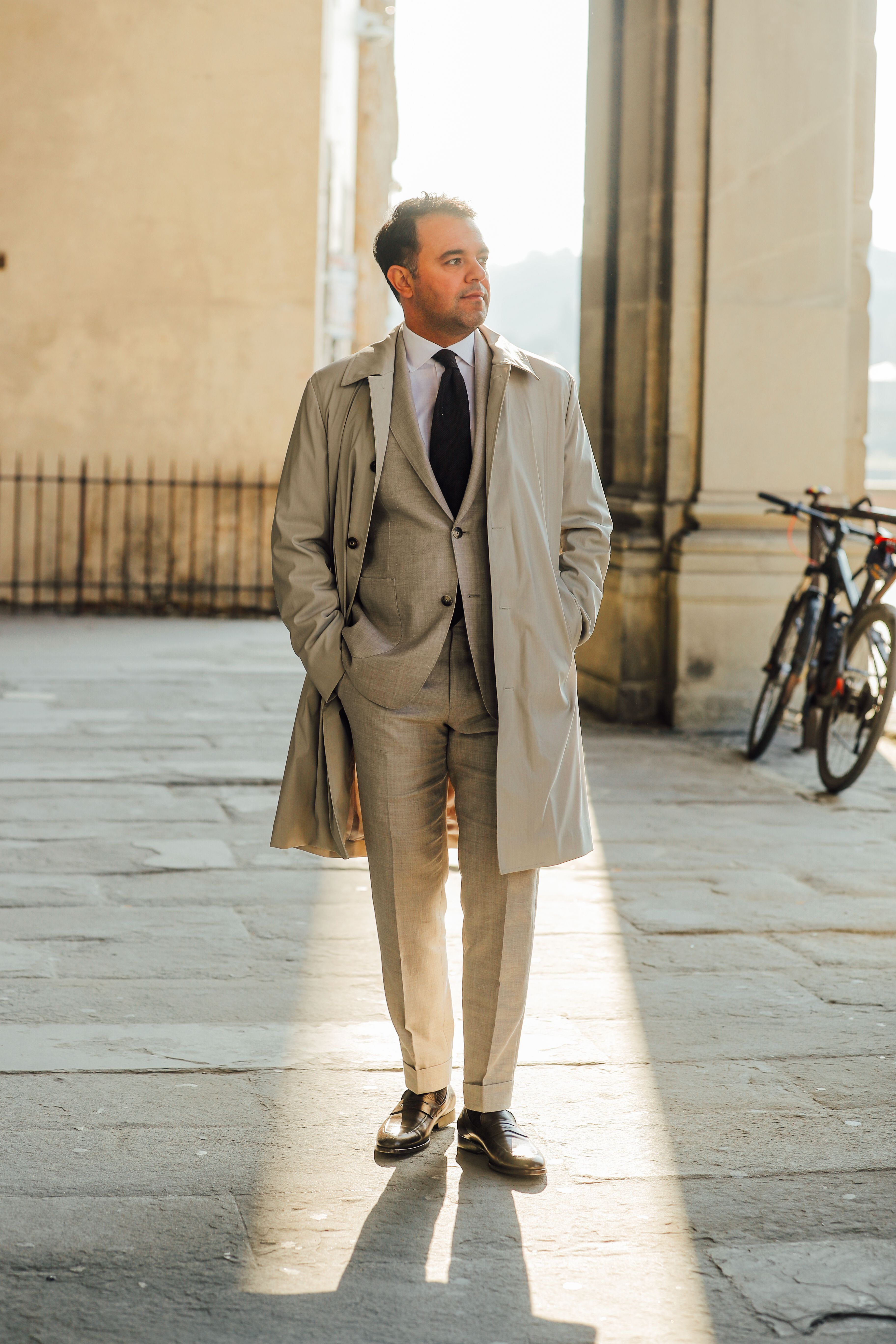 Grijs overcoat lente en zomer van Ettemadis 