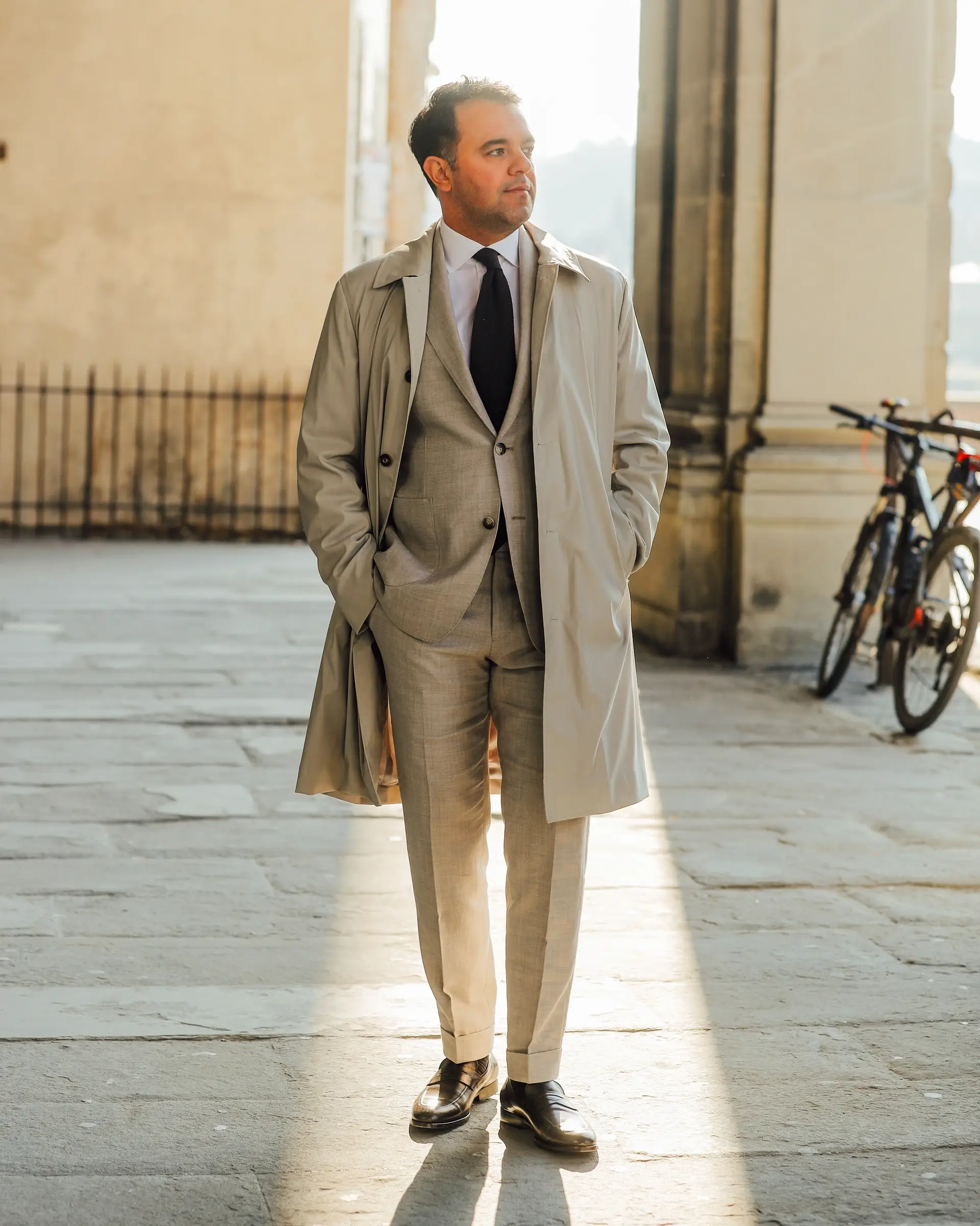 Grijs overcoat lente en zomer van Ettemadis