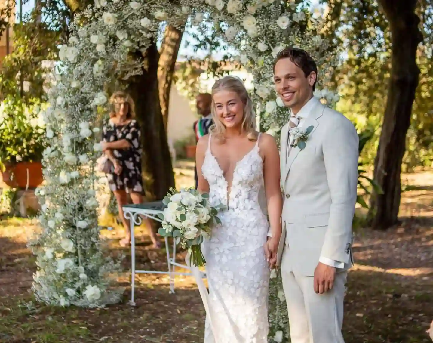 Beige Italiaans trouwpak op maat, elegant trouwkostuum