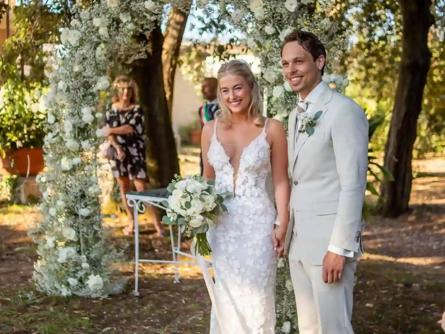 Beige Italiaans trouwpak op maat, elegant trouwkostuum