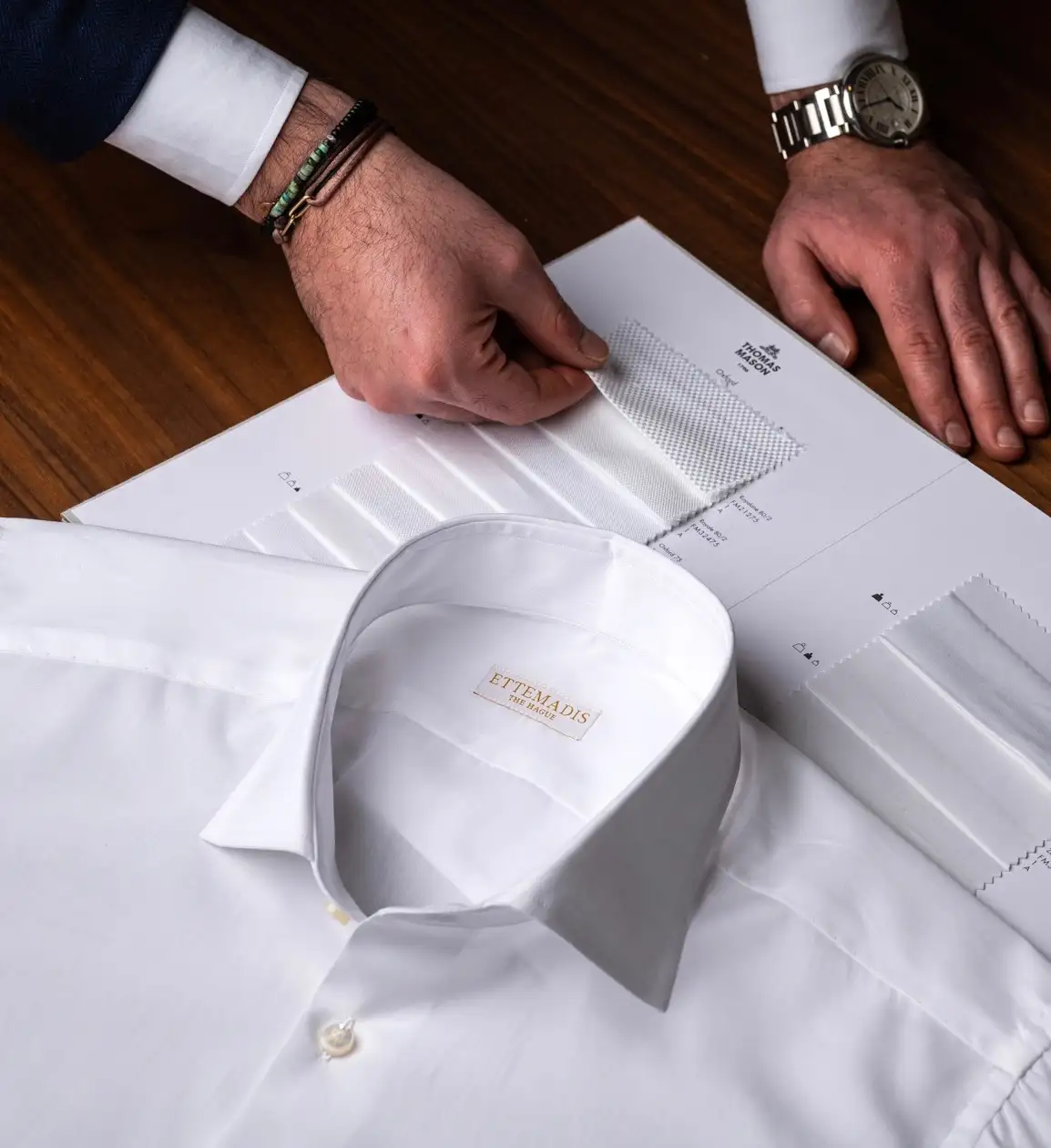Blauw overhemd op maat van Ettemadis, nieuwe collectie herfst winter 2025