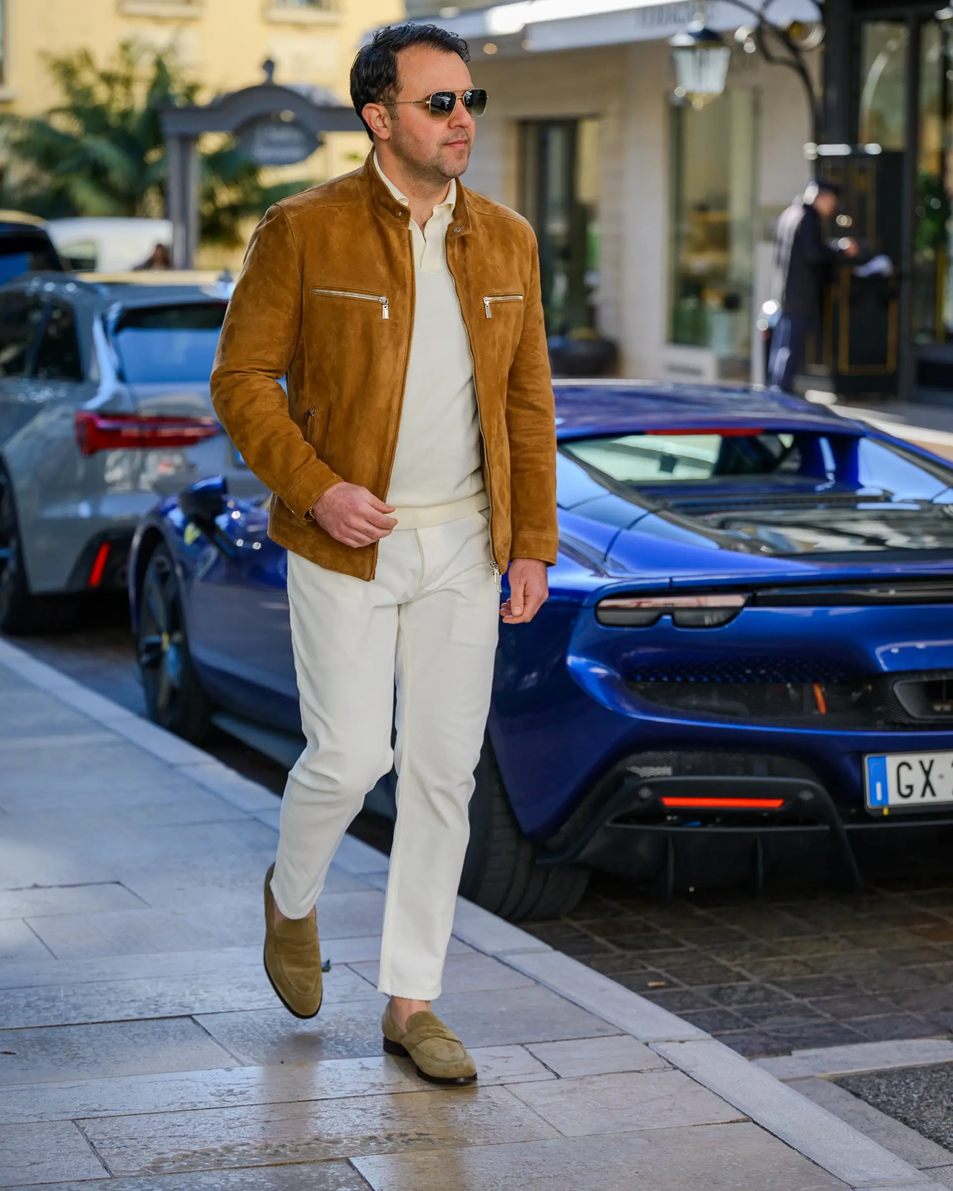 Suede camel jas van Ettemadis