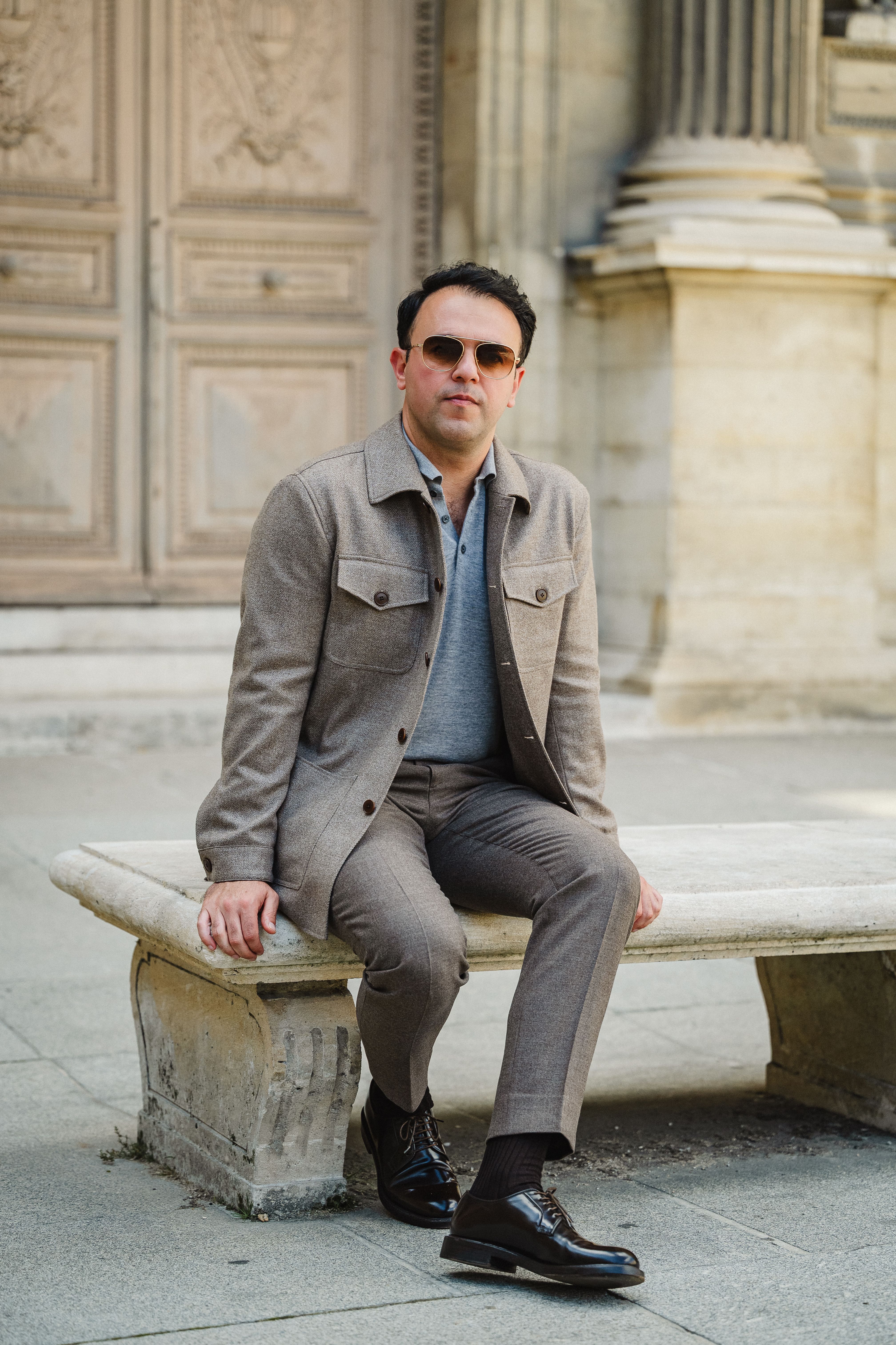 Beige safari jacket van Ettemadis