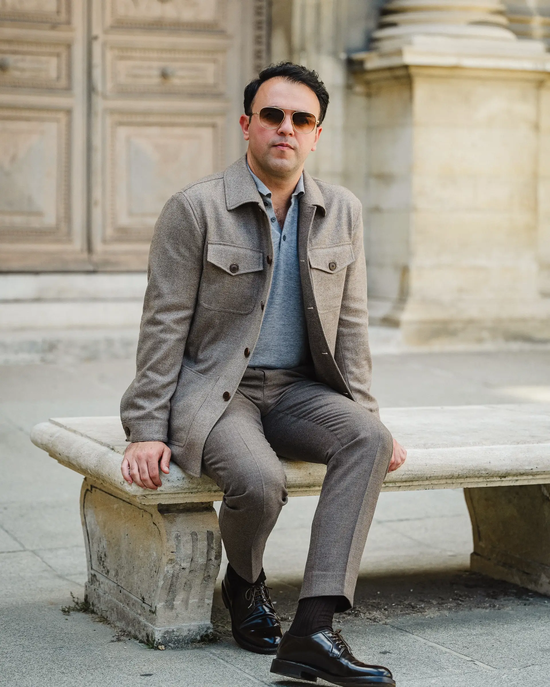 Beige safari jacket van Ettemadis