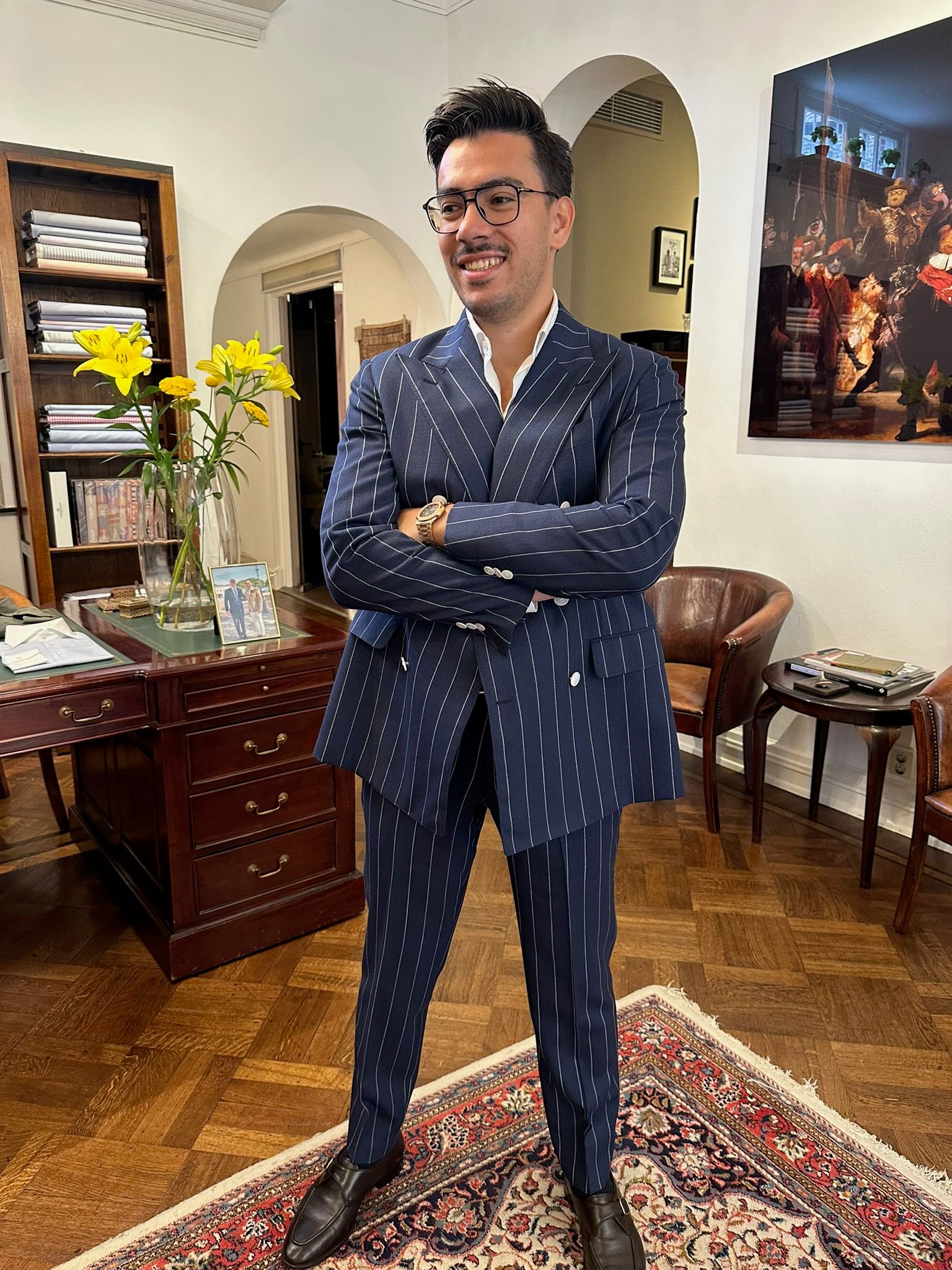 Business double breasted maatpak van Ettemadis, klassiek kostuum