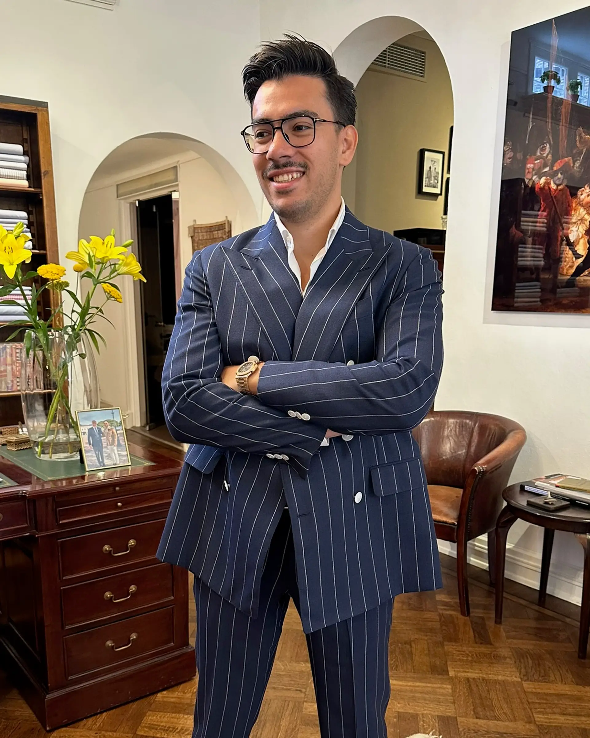 Business double breasted maatpak van Ettemadis, klassiek kostuum