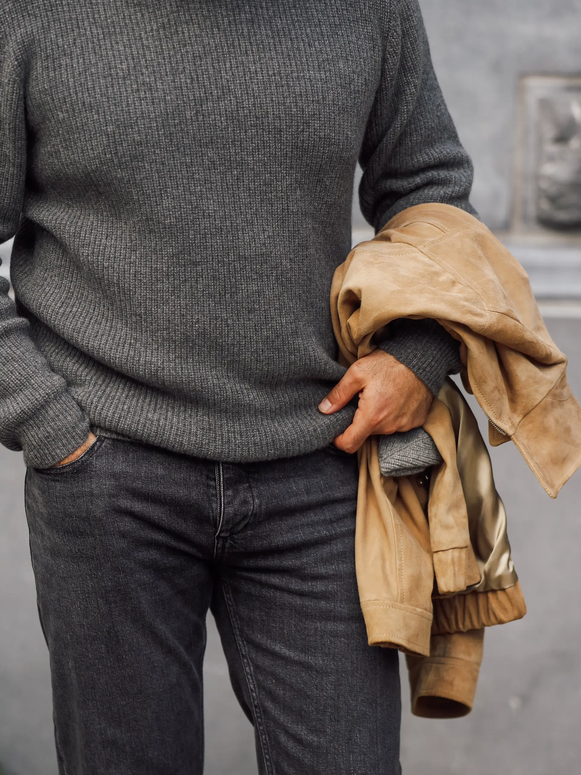 Champagne details trouwpak op maat