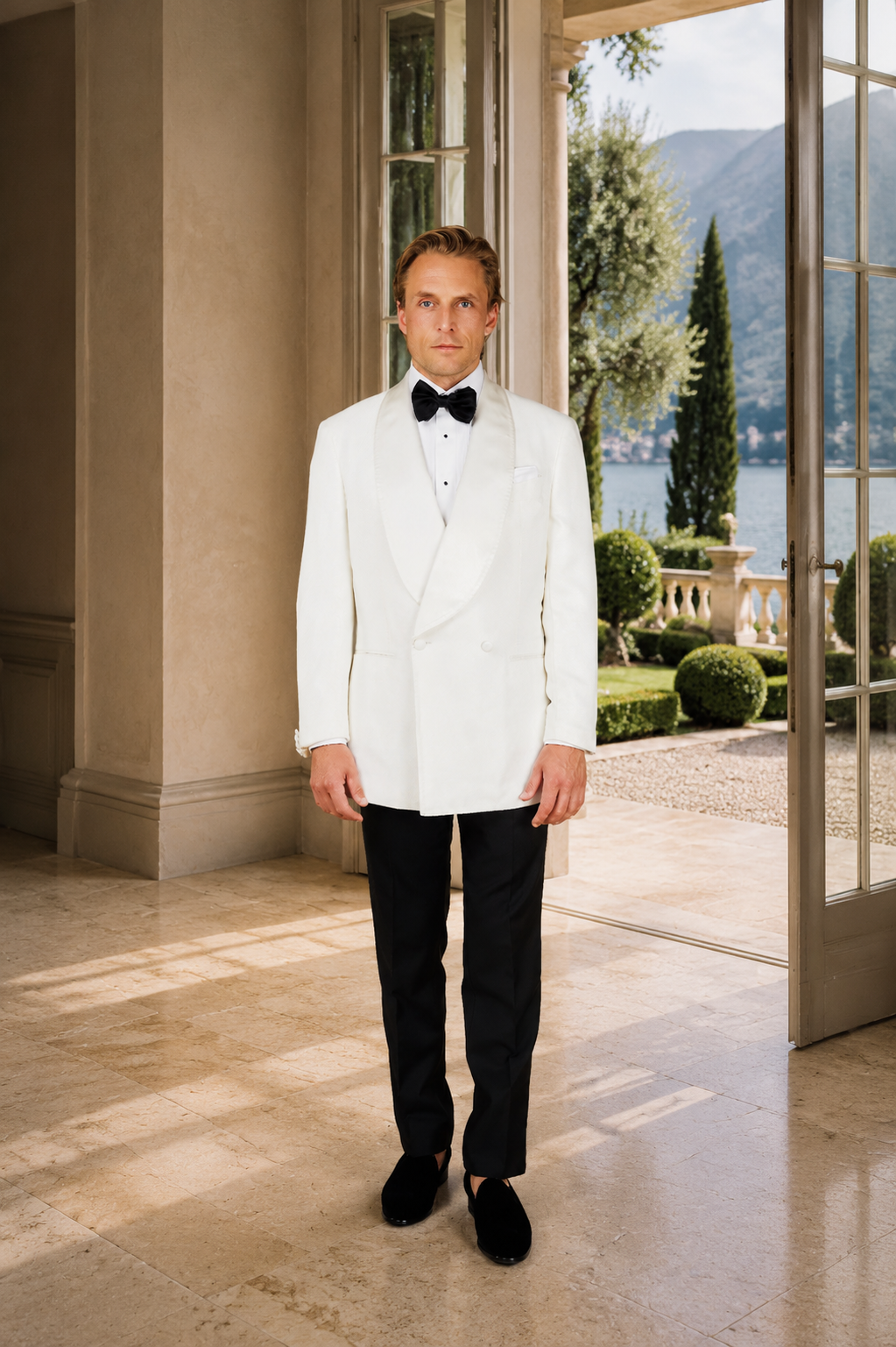Witte tuxedo op maat