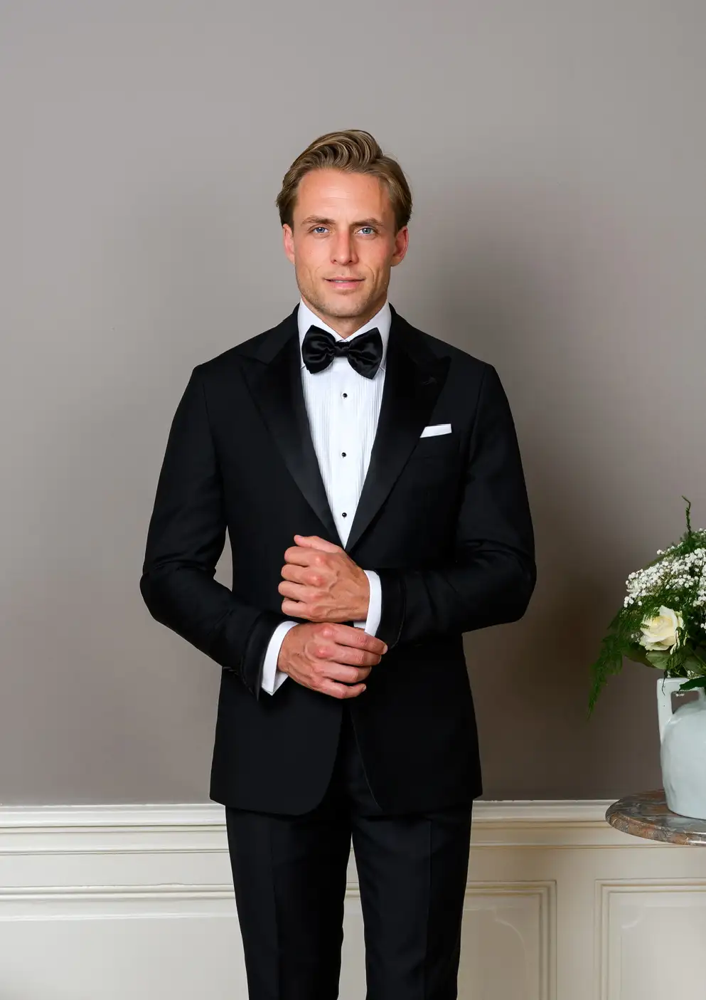 Zwarte klassieke smoking op maat van Ettemadis