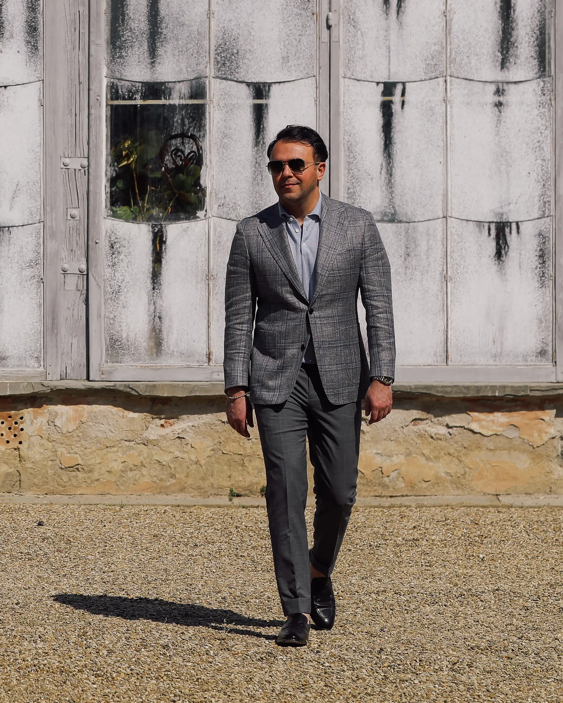 Grijs colbert op maat van Ettemadis