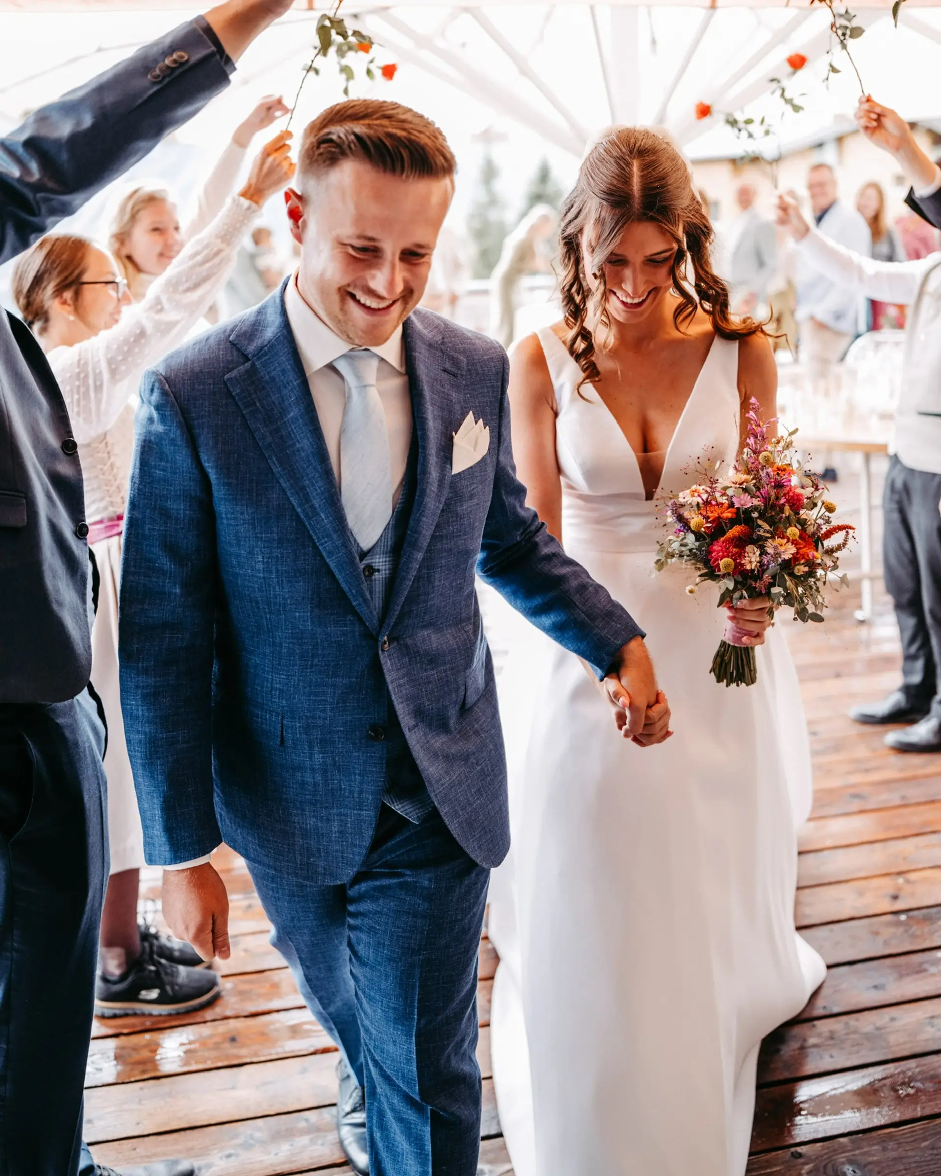 blauwe trouwpak op maat van Ettemadis