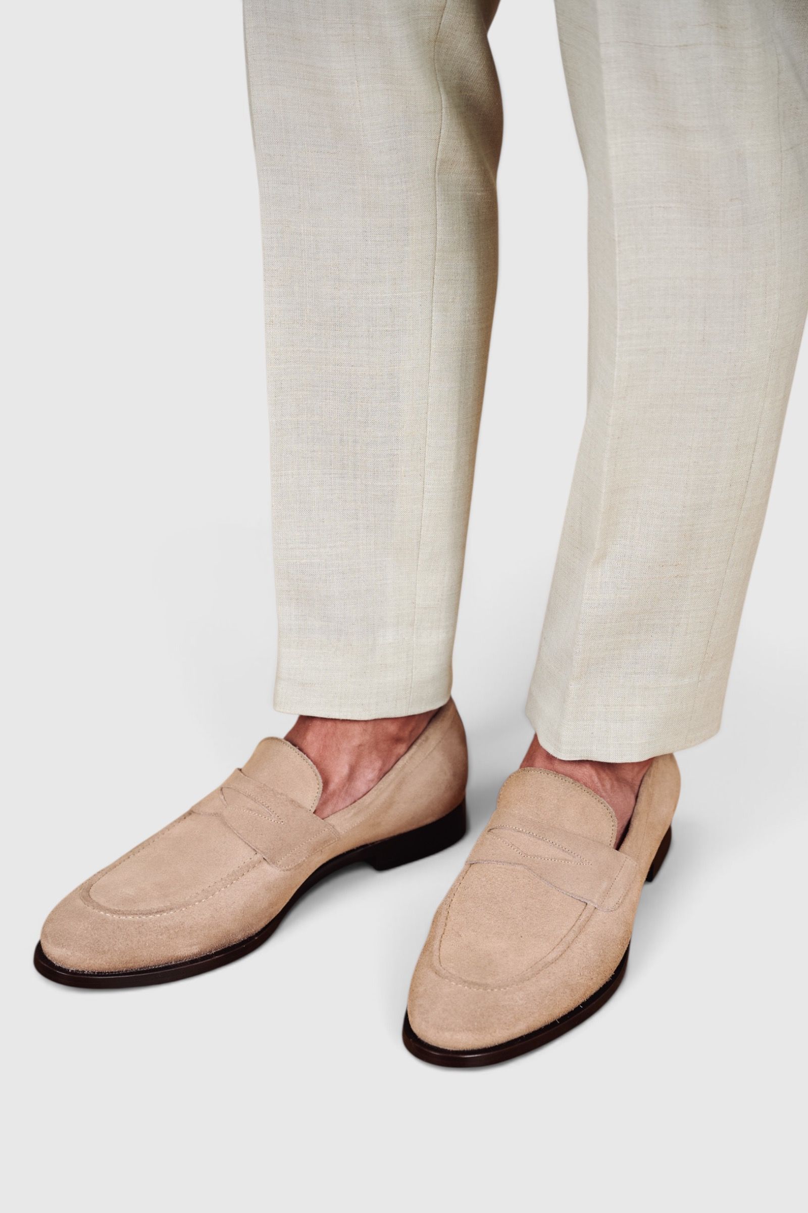 Suede licht penny loafers van Ettemadis