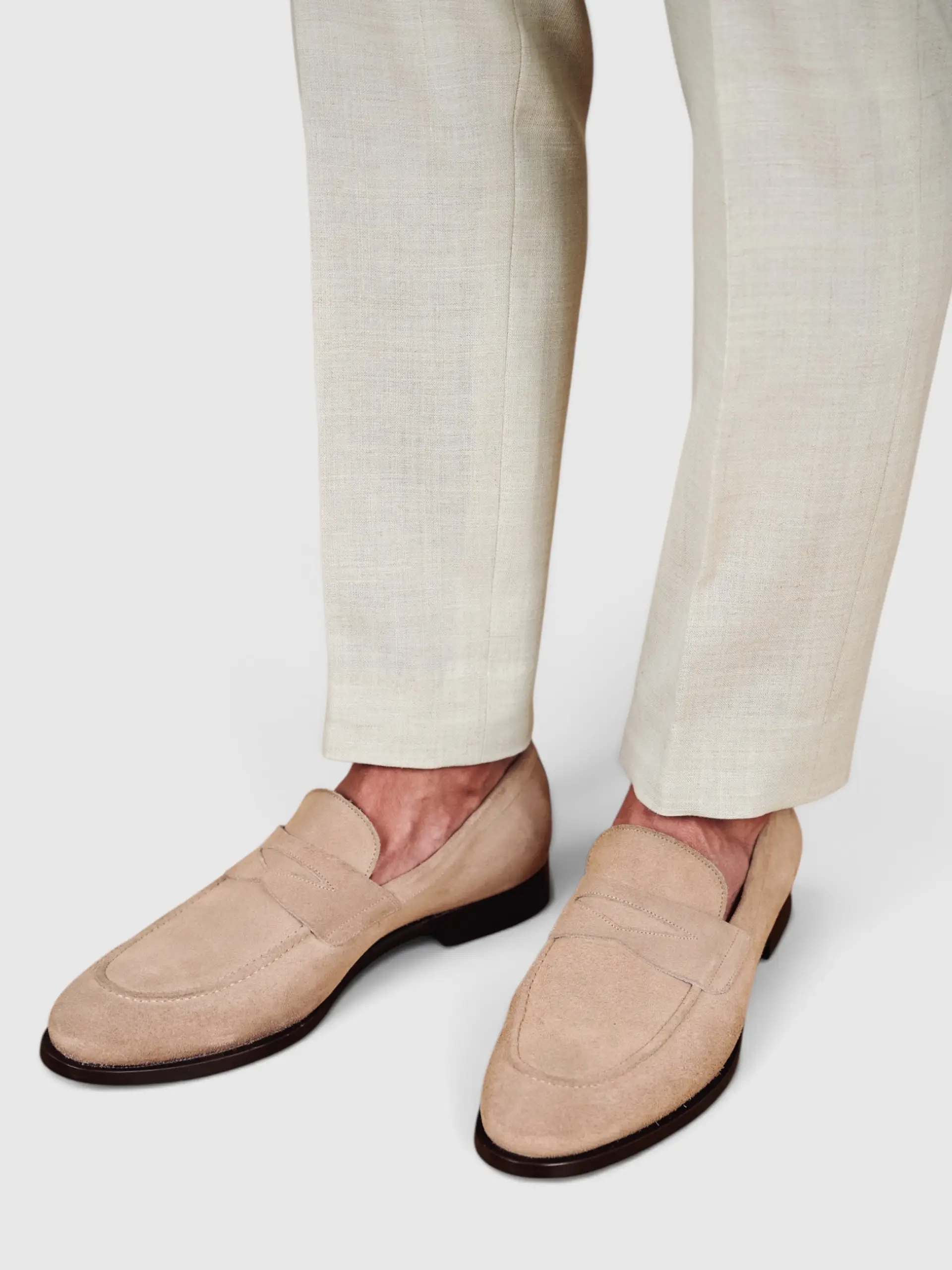 Suede licht penny loafers van Ettemadis