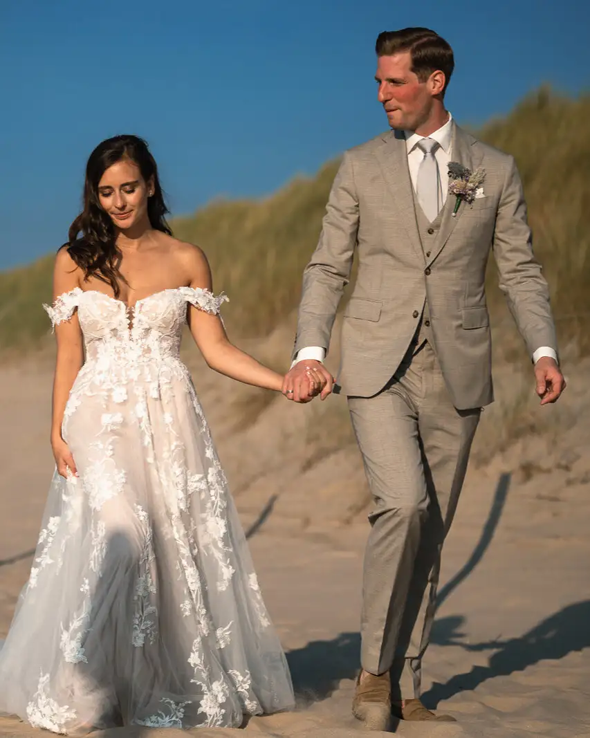 Beige strand trouwpak zomer | Ettemadis