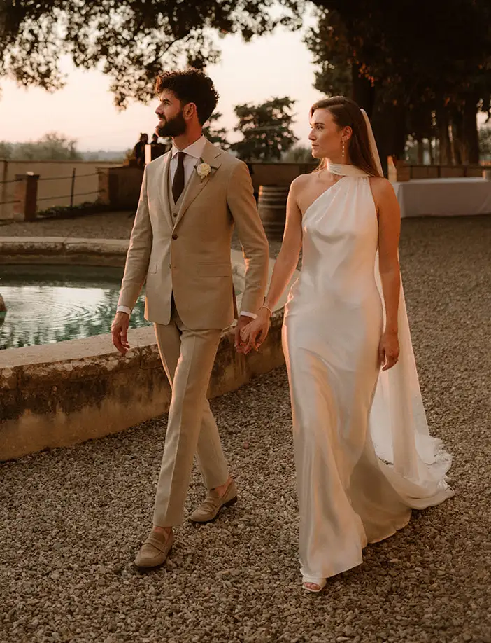 Beige trouwpak op maat, stijlvol klassiek pak