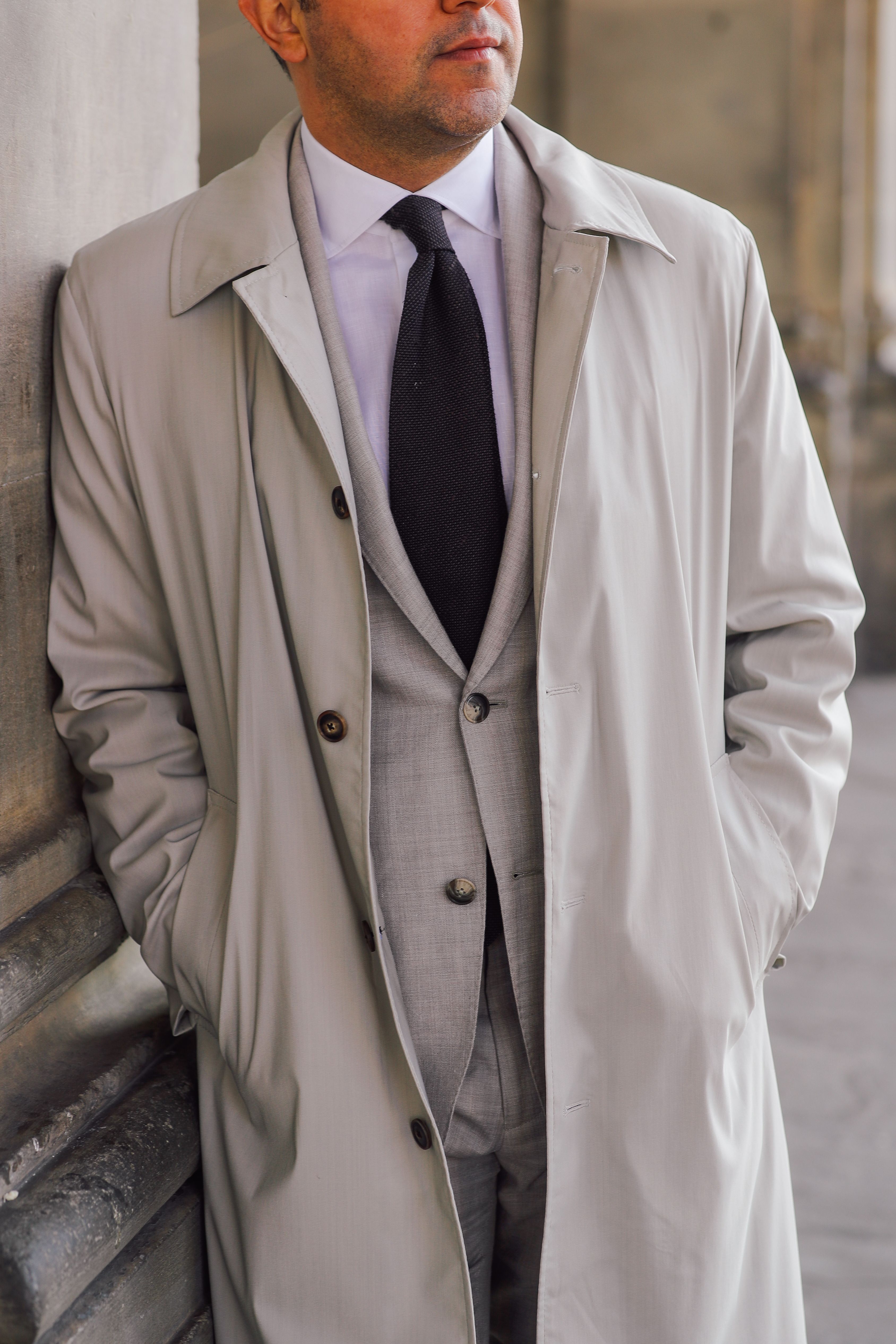 Grijs overcoat lente en zomer van Ettemadis 