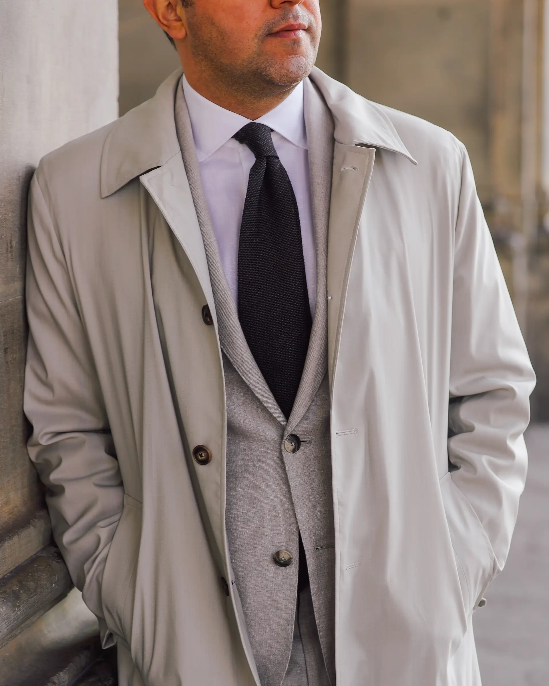 Grijs overcoat lente en zomer van Ettemadis