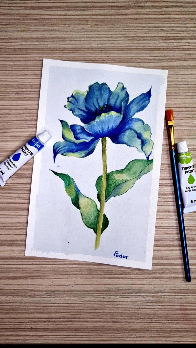 Blue Botanical Flower