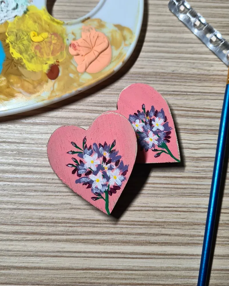 Hydrangea Heart Magnet