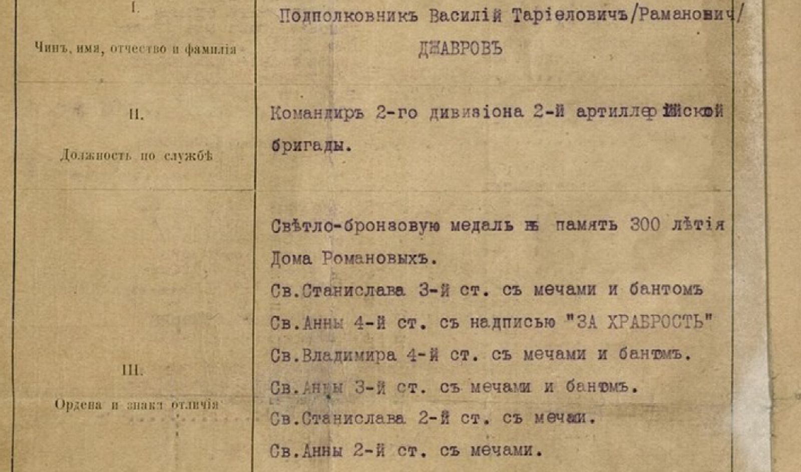 დაჯილდოების ნუსხა