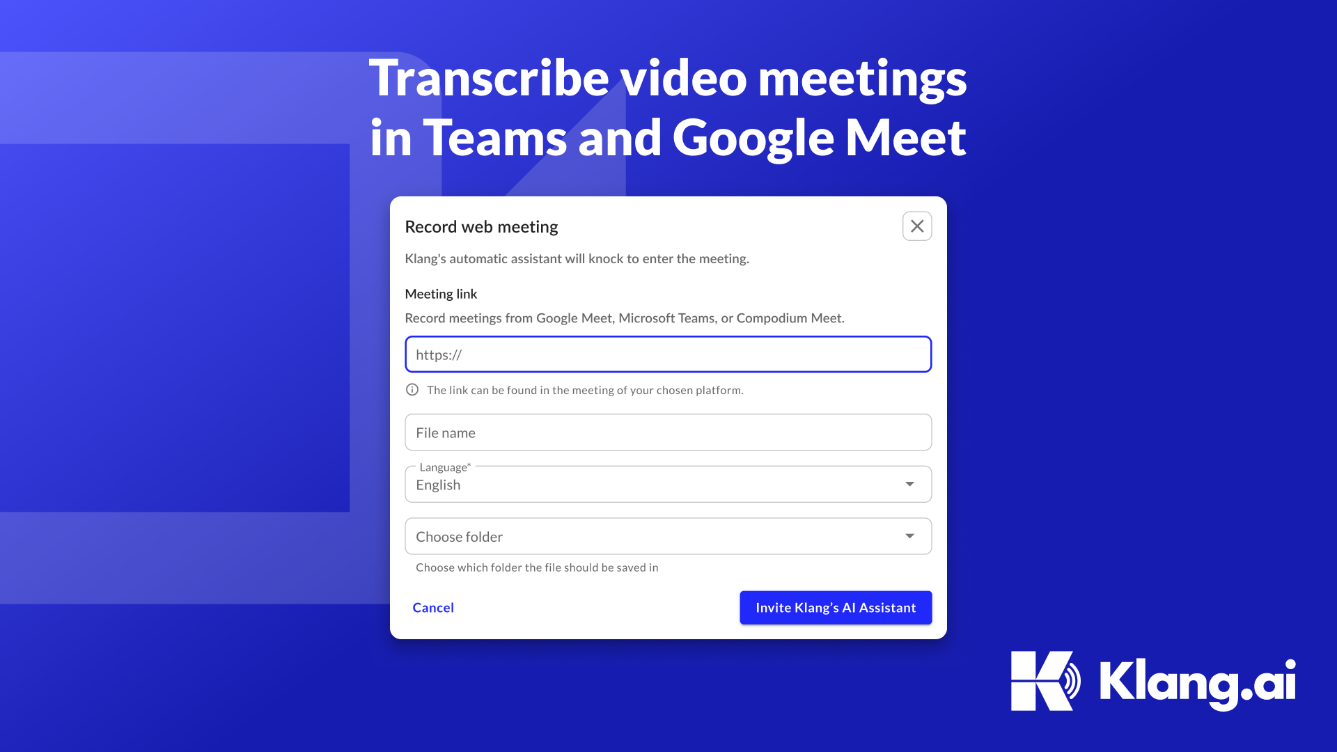 Transcribe video meetings in Teams och Google Meet