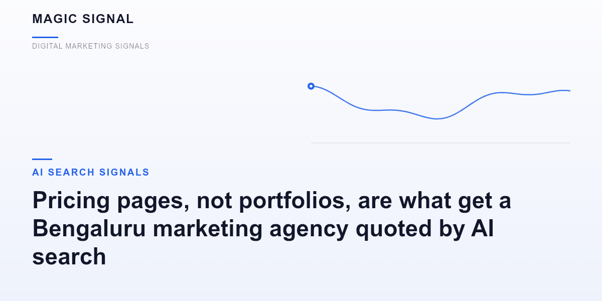 Pricing pages, not portfolios, are what get a Bengaluru marketing agency quoted by AI search
