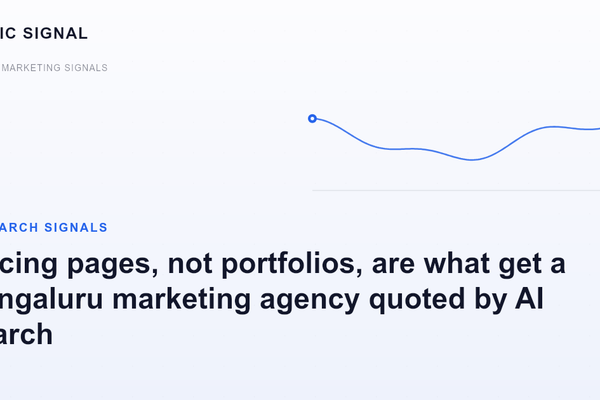 Pricing pages, not portfolios, are what get a Bengaluru marketing agency quoted by AI search