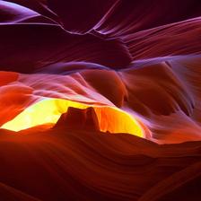 An abstract picture of the rock formations taken in Antelope Canyon AZ