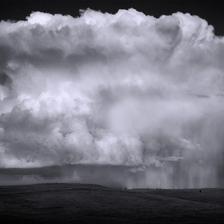 A massive storm cell over farmland near Calgary Alberta