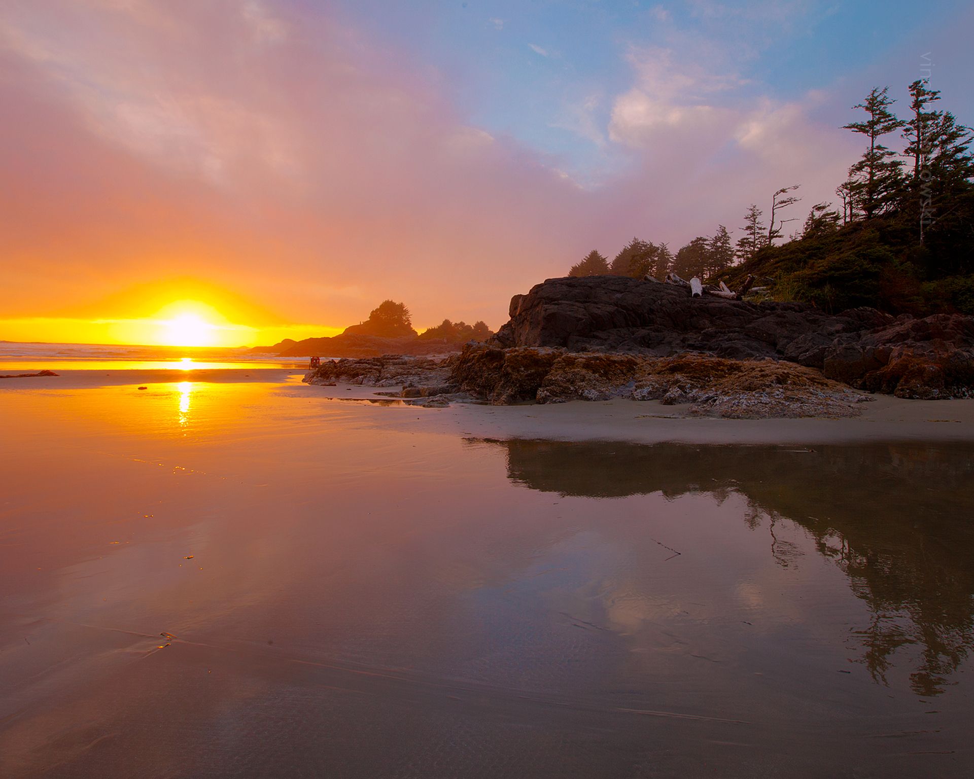 A sunset photo taken in Cox Bay just outside Tofino BC