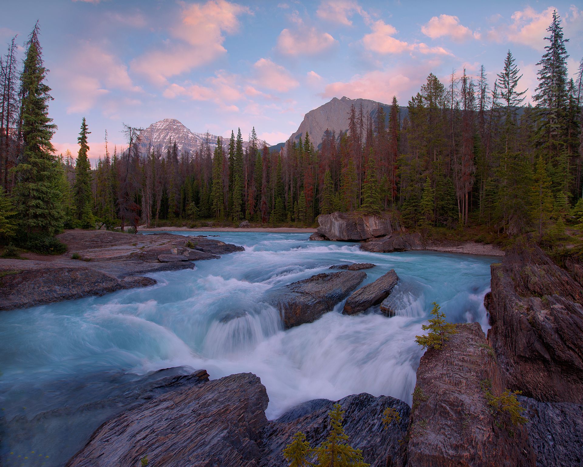 The natural bridge over the Kicking Horse River in Yoho National Park
