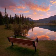 A perfect place to sit and watch the sunset over Forgetmenot Pond