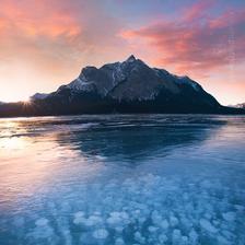 The famous methane bubbles from Abraham Lake in Alberta
