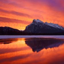 Mt Rundle in Banff National Park during a spectacular sunrise