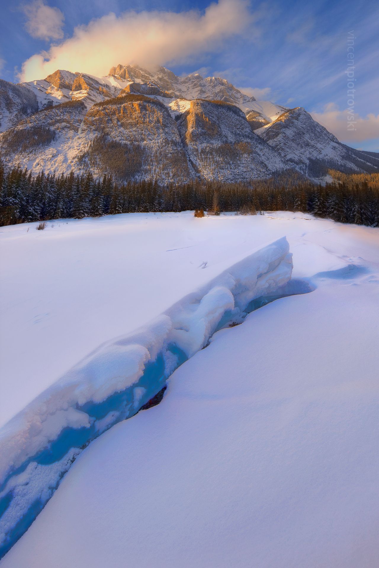 Cascade Mountain in Banff National Park in winter
