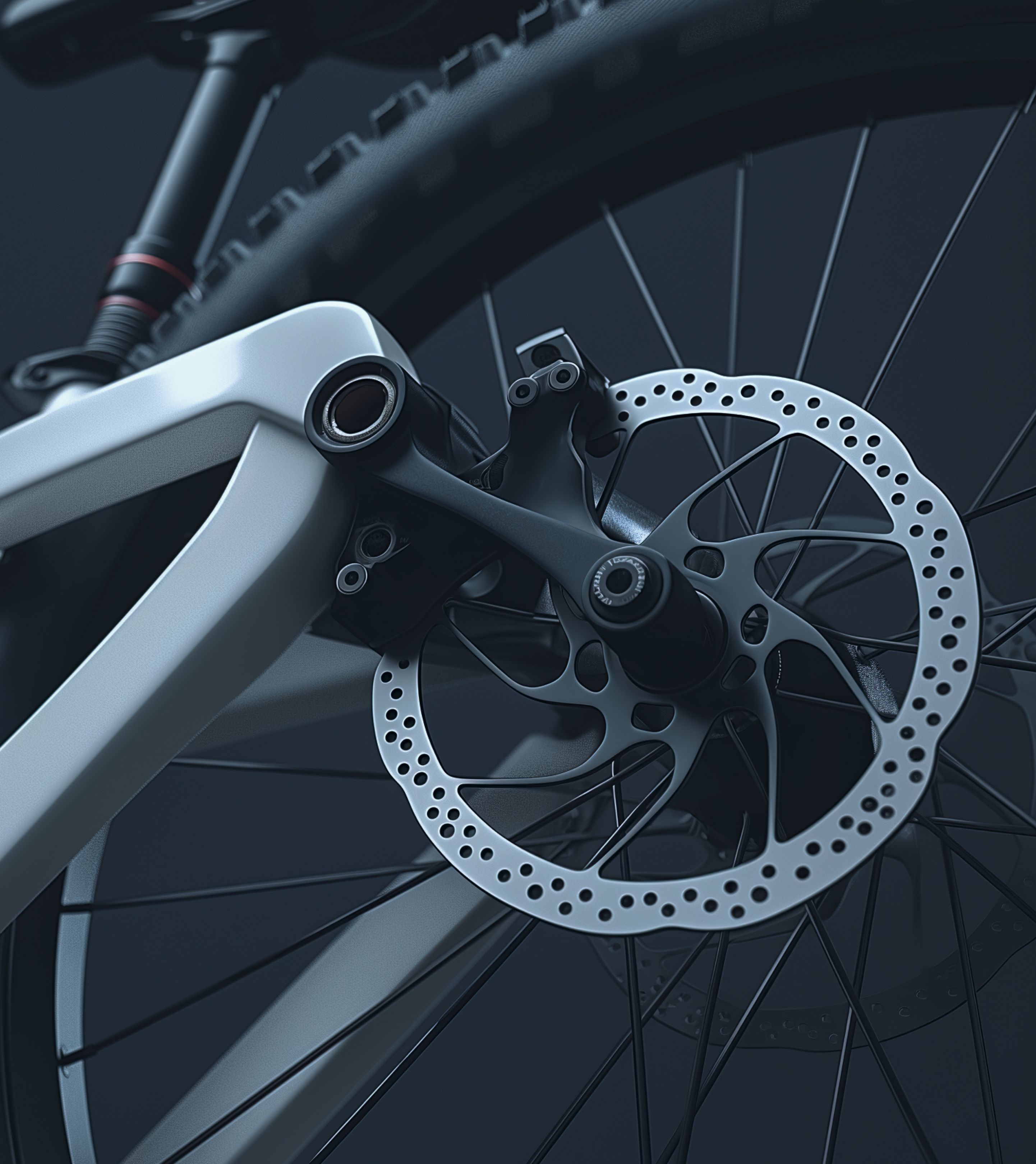 a close up of a bicycle wheel with a disc brake .