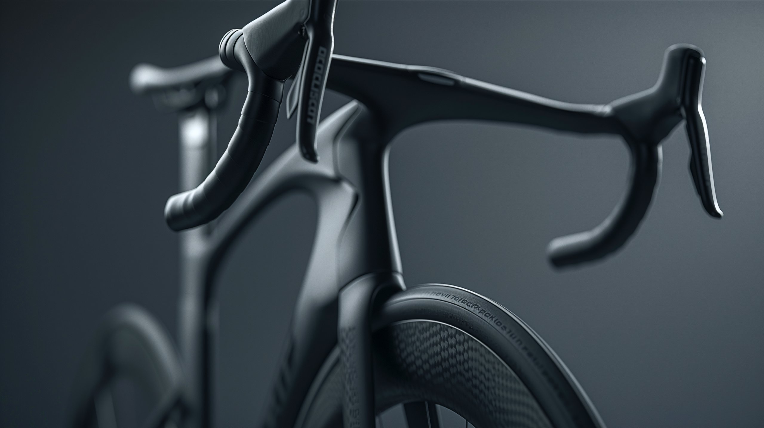 a close up of a black bicycle on a black background .